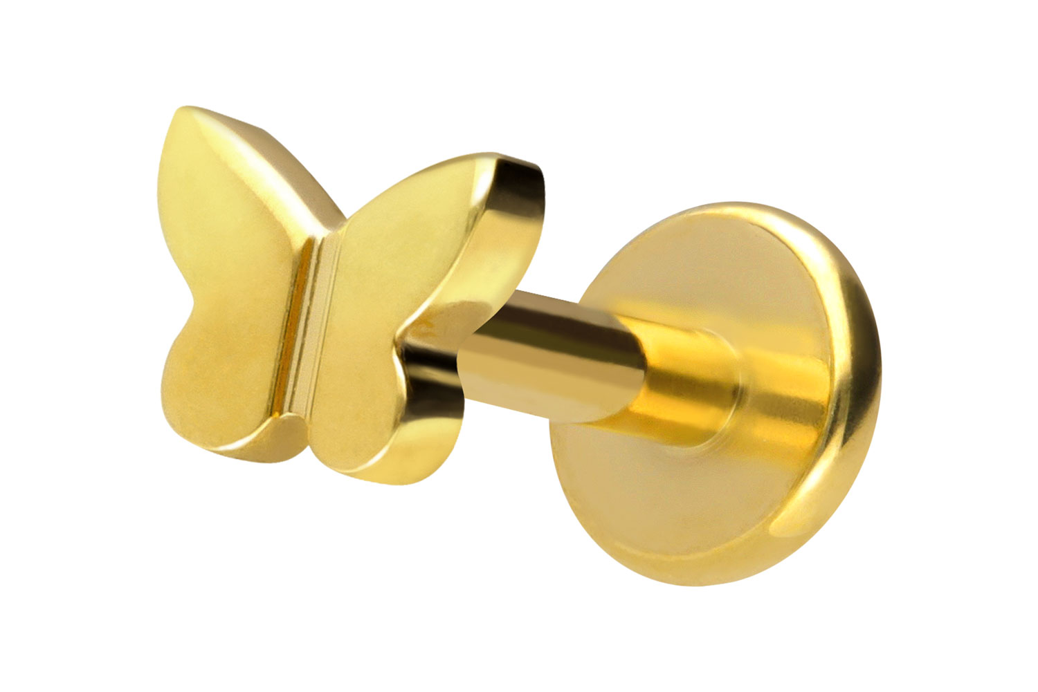 Titan Labret Piercing mit Innengewinde SCHMETTERLING